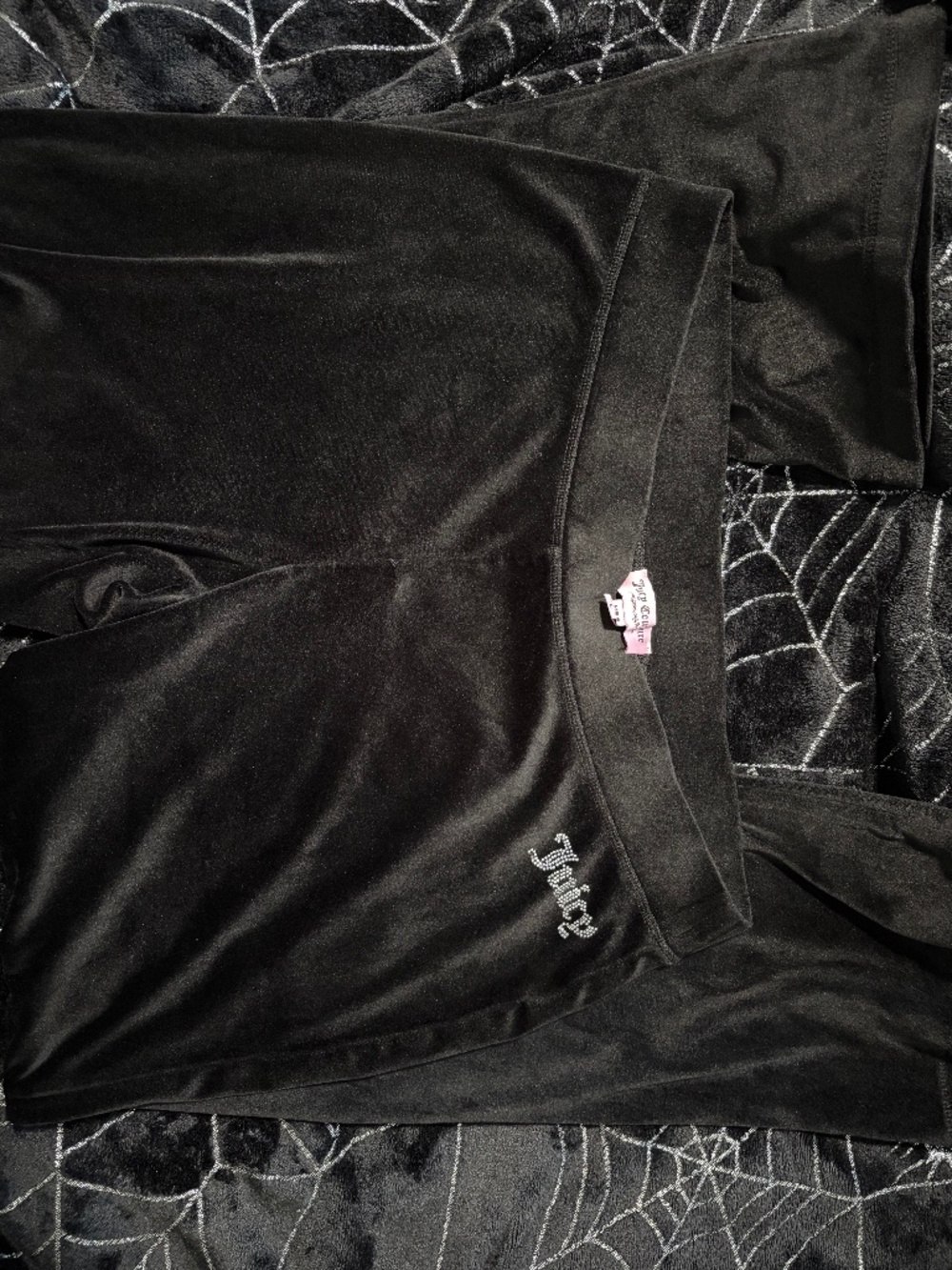 Juicy Couture Velour Tracksuit Pants | Black | Size Large